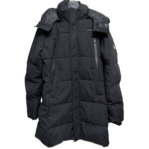 Zyia Active Black Puffer Coat Hooded Full Zip Women's XL (Fits L) Winter Snow